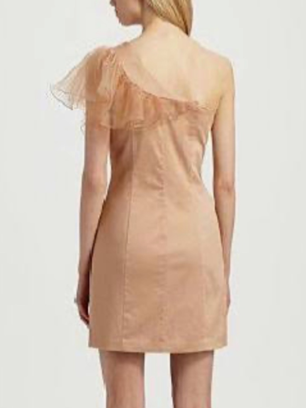 Glam Mark & James By Badgley Mischka Organza One Shoulder Ruffle NWOT Sz 2